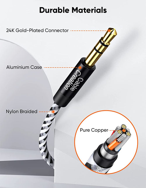 Load image into Gallery viewer, 3.5Mm Headphone Extension Cable,  3.5Mm Male to Female Stereo Audio Cable for Phones, Headphones, Speakers, Tablets, Pcs, MP3 Players and More, (10Ft/3M)
