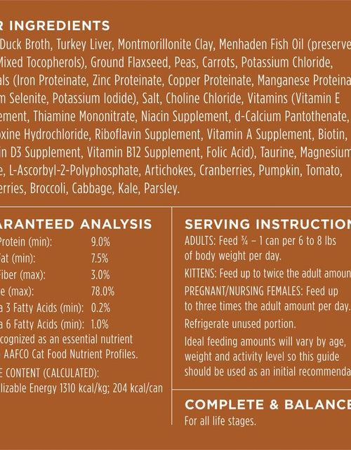 Load image into Gallery viewer, Original Grain Free Real Duck Recipe Natural Wet Canned Cat Food, 5.5 Oz. Can, Pack of 12
