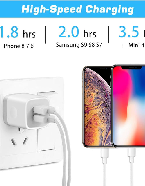 Load image into Gallery viewer, USB Wall Charger,4-Pack 2.1A Dual Port USB Cube Power Adapter Wall Charger Plug Charging Block Cube for Phone 8/7/6 Plus/X, Pad, Samsung Galaxy S5 S6 S7 Edge,Lg, Android (White)

